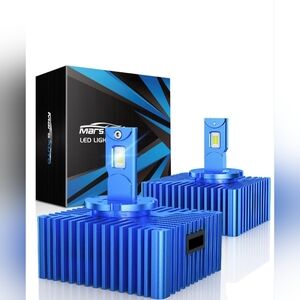 Marsauto Blue D5S D5R Bulbs, fit for HID Bulbs Base 6000K Cold White 2-Pack Box.